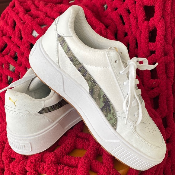 Puma Shoes - Puma Women's White and Camouflage Sneakers